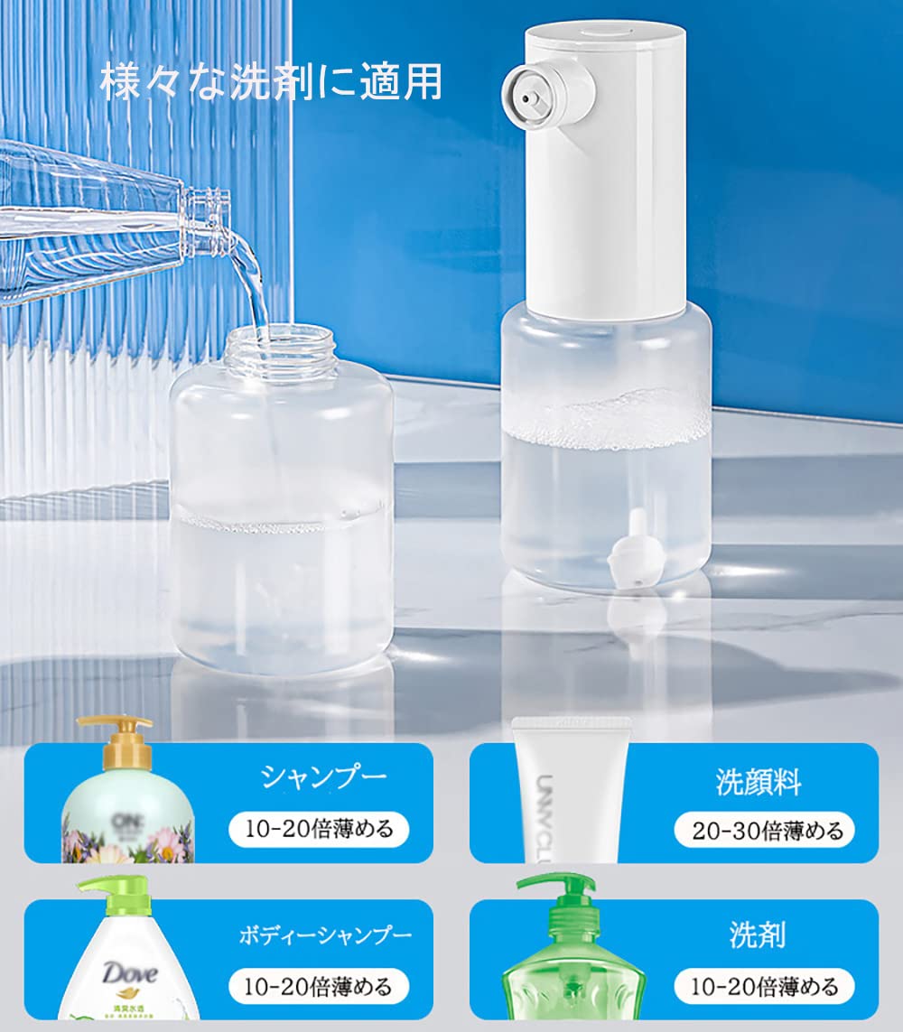 Amazon｜Chimiyo ソープディスペンサー 泡 スプレー 自動 泡連続吐出し
